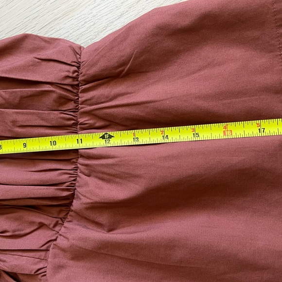 Abercrombie Brown Ruffle Poplin Top Size M Cotton Blend - Picture 6 of 9